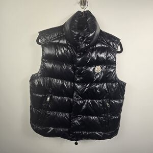 Moncler Down Filled Black Shiny Puffer Vest Mens Size 2 (M)